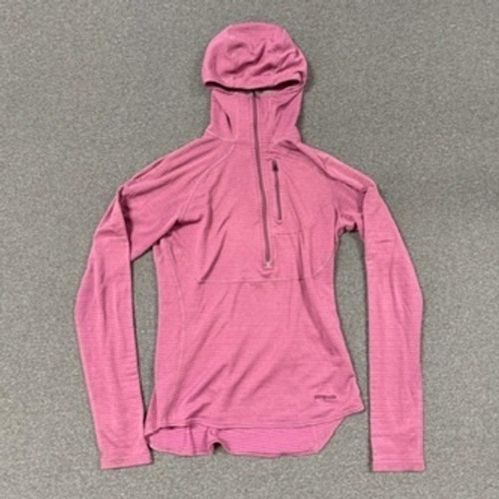 Patagonia R1 Fleece Hoodie Women M Pink Good Grid Tech Mid Layer Scuba